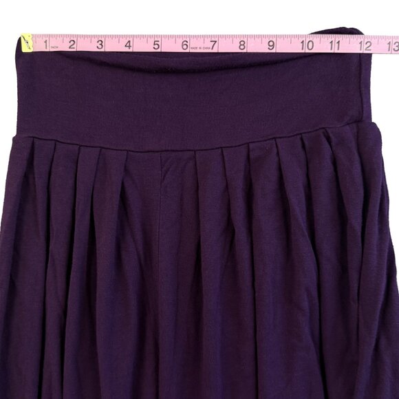 BOHO Harem Pants Purple Pleated Drop Crotch Elastic Waist Yoga Lounge S/M - Picture 7 of 8